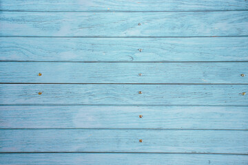 Light blue wood background texture in foreground with space for text or design