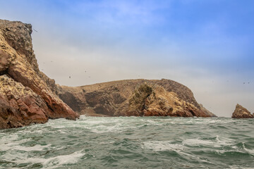 The Ballestas Islands are a group of small islands off the Peruvian coast