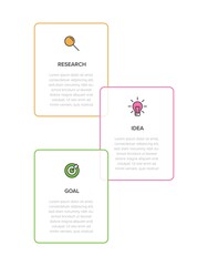 Vertical infographic design with icons and 3 options or steps. Thin line. Infographics business concept. Can be used for info graphics, flow charts, presentations, mobile web sites, printed materials.