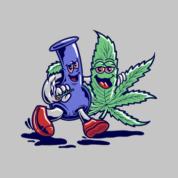 illustration of a bottle of water with a leaf