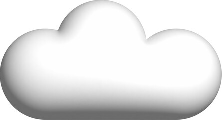 Cloud 3d icon on the white background.	