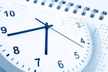 Clock face and calendar composite
