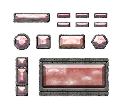 Realistic stone buttons and elements
