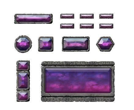 Realistic stone buttons and elements