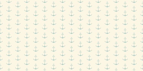 Nautical seamless pattern with geometric ship anchors
