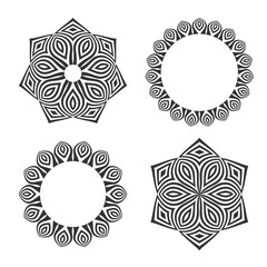 Decorative Elements for Design. Circle Geometric Patterns.