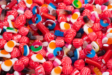 Tasty mix of jelly colorful candies.