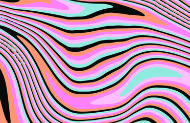 Abstract psychedelic trippy background in bright acidic neon colors. The 70s retro lava style.