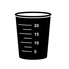 Measuring cup. Vessel for measuring dry or liquid ingredients for cooking or medicine. Tableware simple style detailed logo icon vector illustration isolated