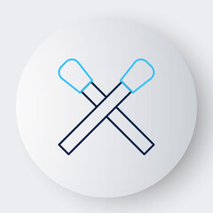 Line Burning match with fire icon isolated on white background. Match with fire. Matches sign. Colorful outline concept. Vector