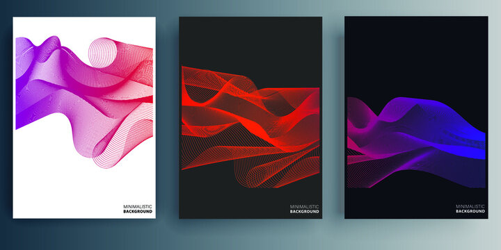 Bright poster with dynamic waves. Minimal design for flyer, poster, brochure cover, background, wallpaper, typography or other printing products. Vector illustration