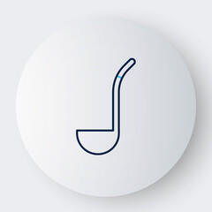 Line Kitchen ladle icon isolated on white background. Cooking utensil. Cutlery spoon sign. Colorful outline concept. Vector