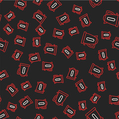 Line Electric kettle icon isolated seamless pattern on black background. Teapot icon. Vector