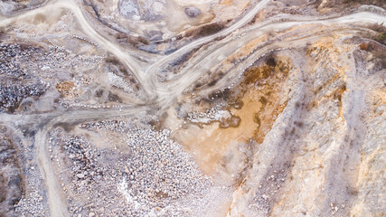 Aerial view of a stonepit at the Kanzel mountain near Graz in Austria
