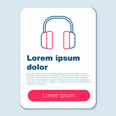 Line Noise canceling headphones icon isolated on grey background. Headphones for ear protection from noise. Colorful outline concept. Vector