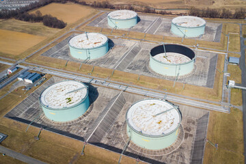 Fossil oil storage tanks in Lannach in Austria