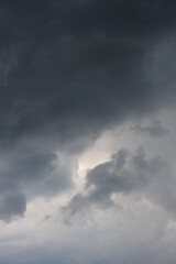 Fototapeta na wymiar Dark rainy clouds on sky, natural background 