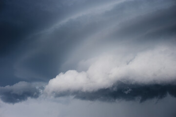 Dramatic sky with grey clouds, natural backdrop 