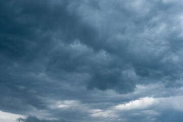 Dark rainy clouds on sky, natural background 