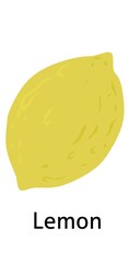 Lemon fruit illustration for kids education 