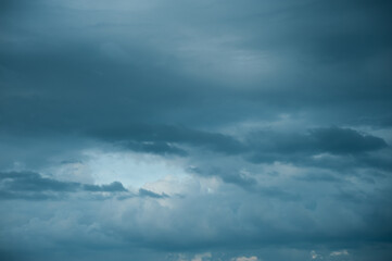 Scenic shot of dramatic sky with rainy clouds, natural backdrop 