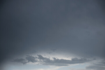 Scenic shot of dramatic sky with rainy clouds, natural backdrop 