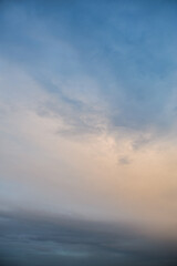Scenic view of blue sunset sky with clouds 