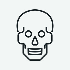 Scull line icon. Concept of death, hunger and end of the world. Human cranium contour. Vector illustration