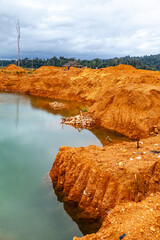 Gold field, Wittikreek, Lake Brokopondomeer, Suriname, South America