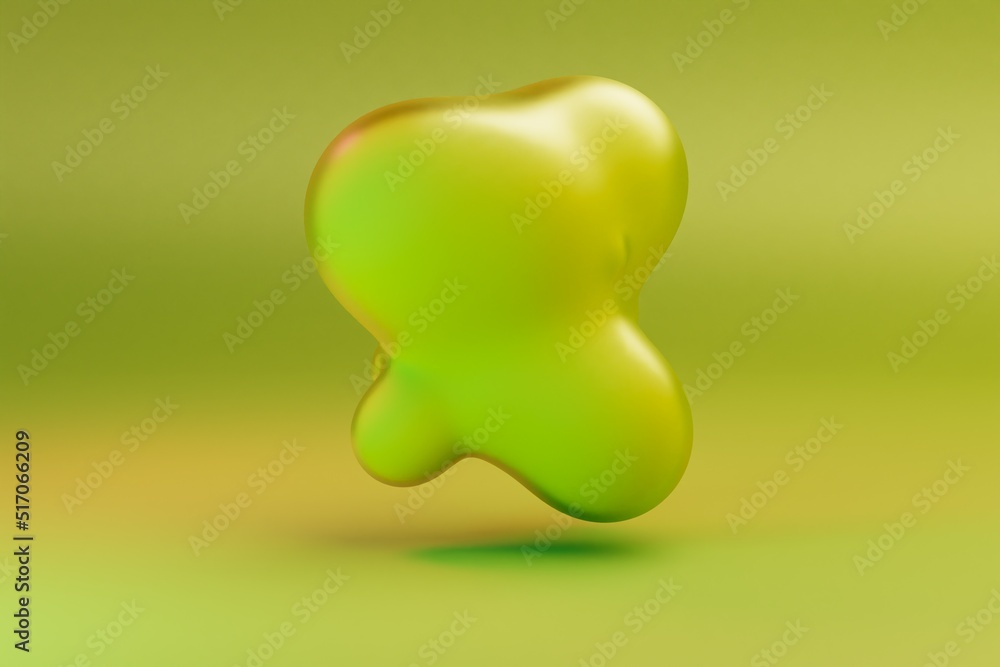 Poster abstraction. vial of liquid of green color on a green background. a drop of acidic liquid. 3d render