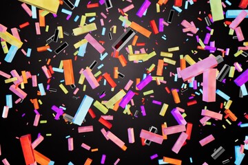 abstract background. summer colorful confetti on a black background. 3d render. 3d illustration