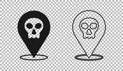 Black Skull icon isolated on transparent background. Happy Halloween party. Vector