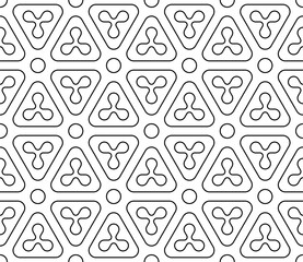 Black and white seamless vector illustrations. Coloring page, colouring  book for adults and children. Line pattern design. Decorative abstract geometric linear background. Easy to edit color and line