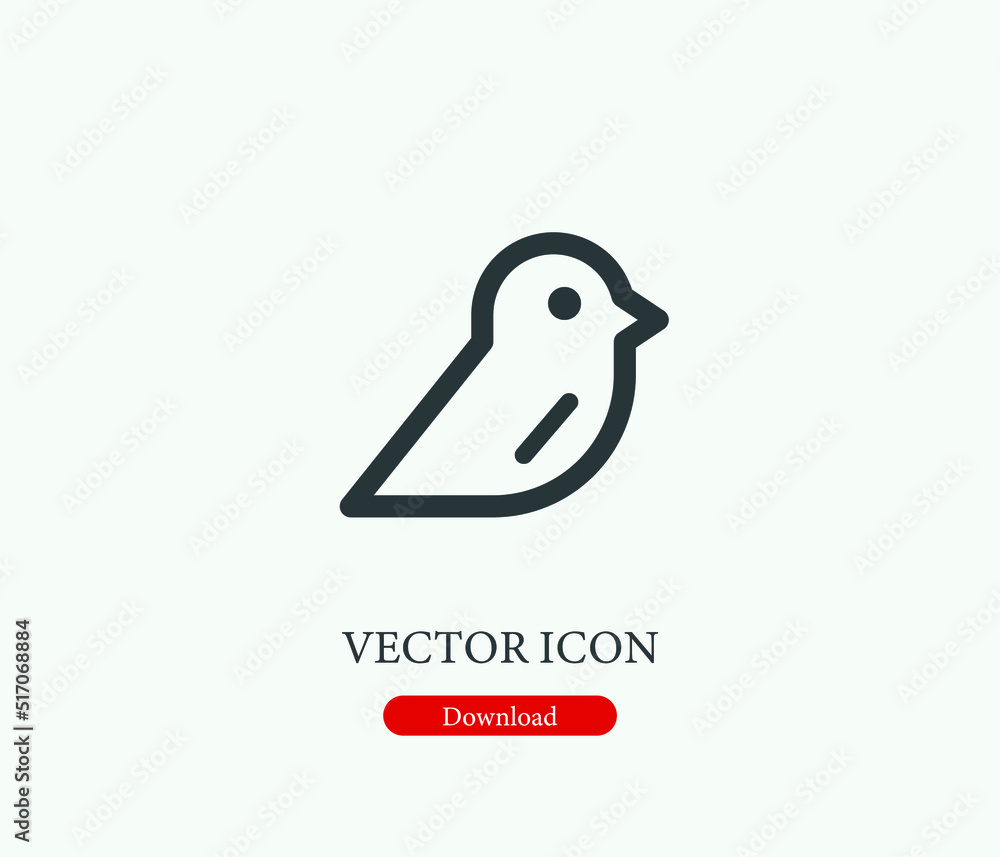 Poster bird vector icon. symbol in line art style for design, presentation, website or mobile apps elements