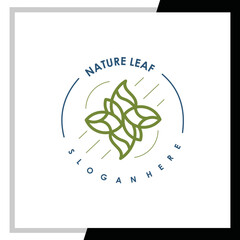 Elegant natural leaf minimalist logo design.