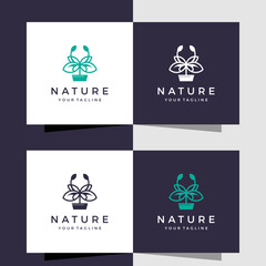 Floral logo in line style. Logo can be used for flower shop, salon, beauty, spa, boutique.

