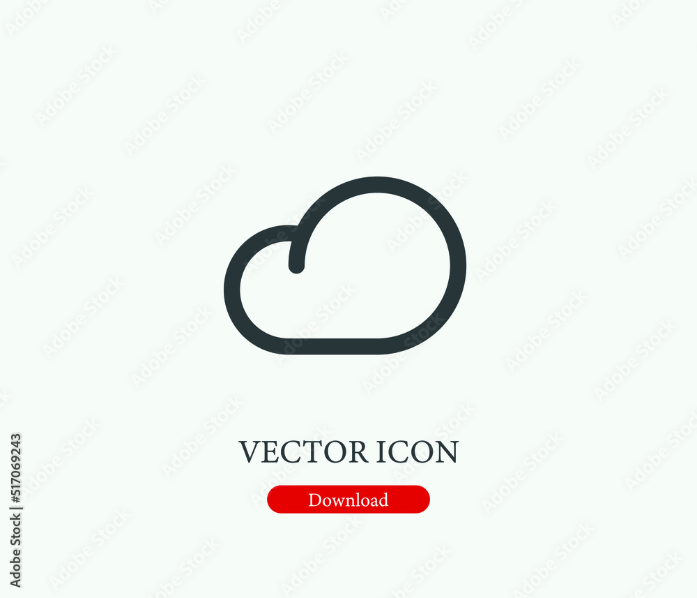 Poster cloud vector icon. symbol in line art style for design, presentation, website or mobile apps element