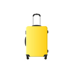 suitcase for travel with wheels and retractable handle, travel suitcase, vector illustration