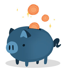 piggy bank with money and coins