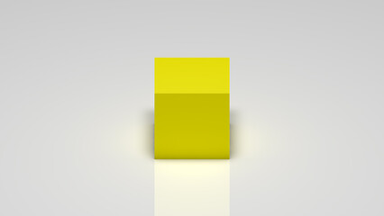 3d rendering, a yellow cube on a white background
