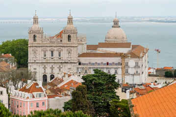 Fototapeta na wymiar Lisboa, Portugal. April 9, 2022. San Vicente de Fora Church with its architecture.