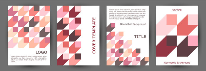 Obraz premium Annual report cover layout collection vector design. Bauhaus style trendy journal template