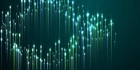 Upward vertical line streams data flows vector.