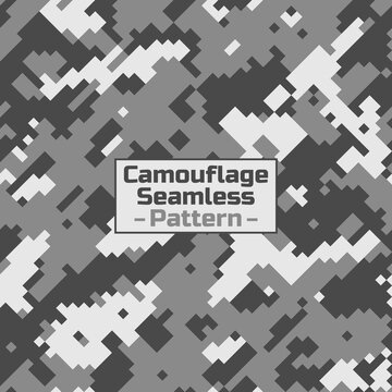 Pixel camouflage black background. Seamless pattern. Vector flat graphic illustration. Texture. Seamless pattern
