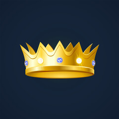 Gold crown with white and blue gems
