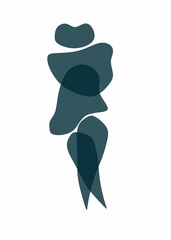 blue abstract woman silhouette