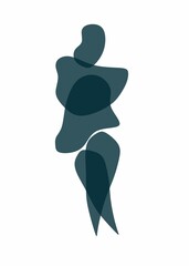 blue abstract woman silhouette