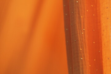 Pomarańczowa tkanina z brokatem w zbliżeniu