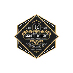 Classic vintage frame for labels, banner and other design. Suitable for whiskey, beer and premium product.
