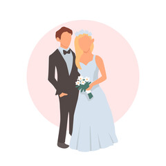 couple weding flat or cartoon illustration vector design